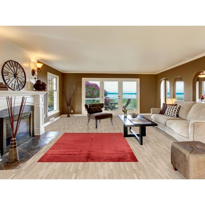 Tribal Gabbeh Indian Area Rug Handmade Red Modern Wool Carpet - 5'4" x 7'6"