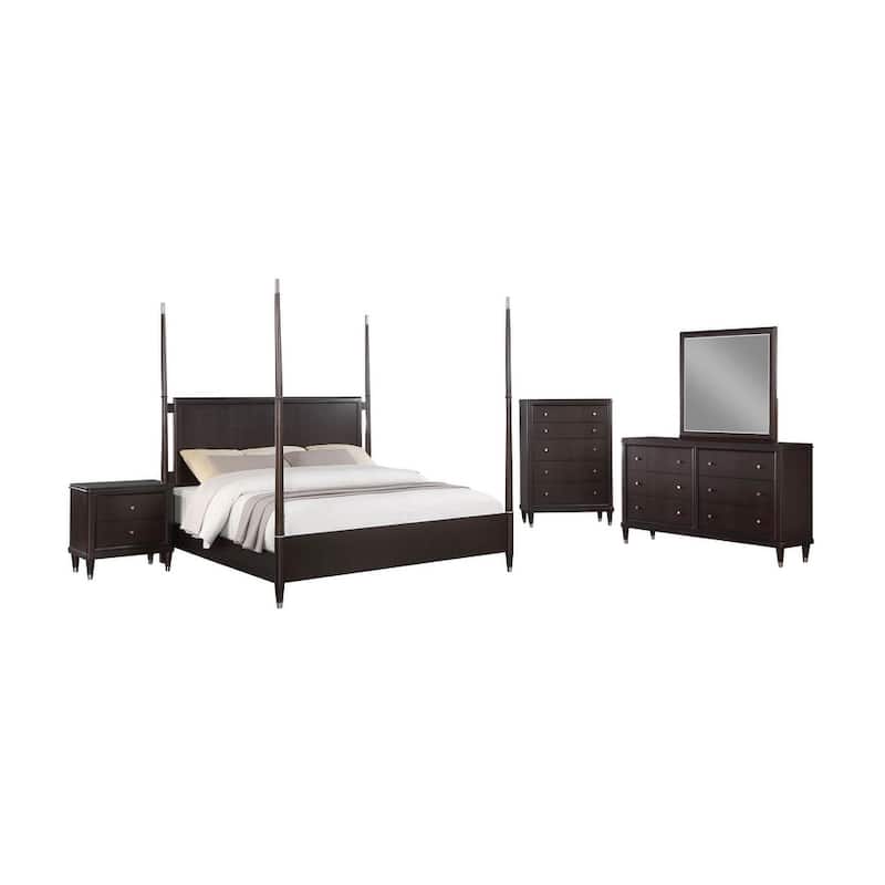 Niguel Brown 5-piece Poster Bedroom Set