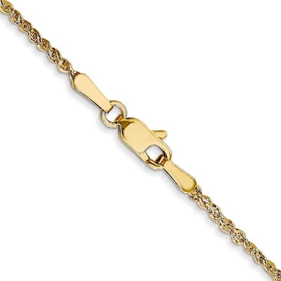 Curata 14k Yellow Gold 10" 1.70mm Ropa Chain Anklet (Lobster-claw)