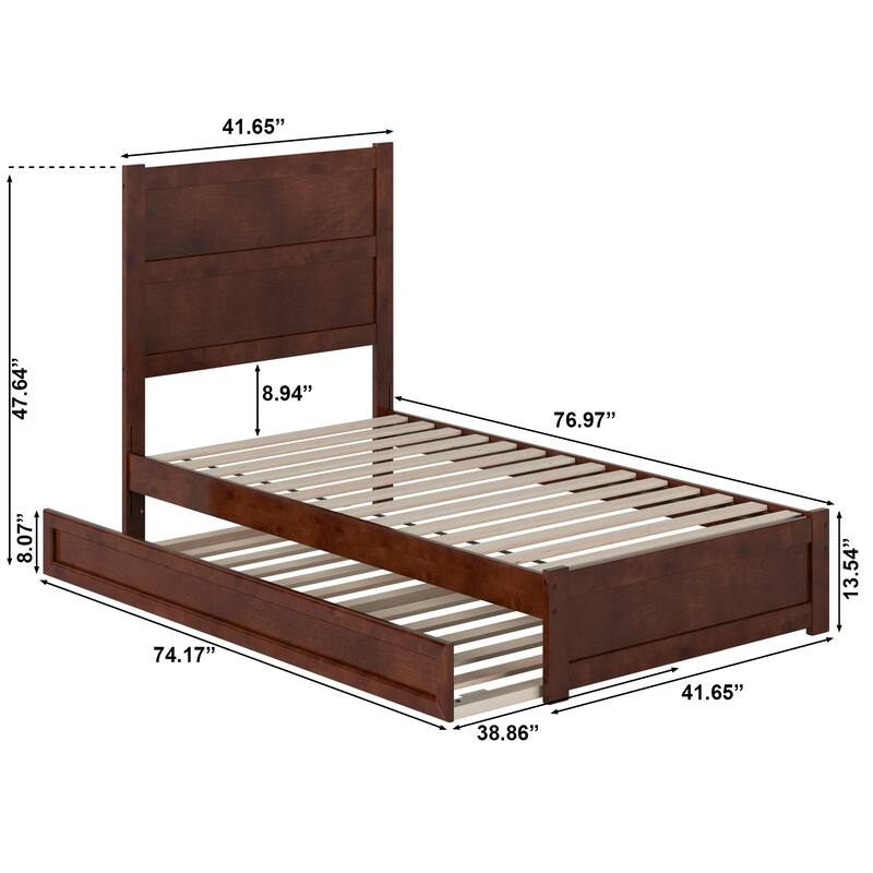 Aveline Wood Platform Bed with Matching Footboard & Trundle