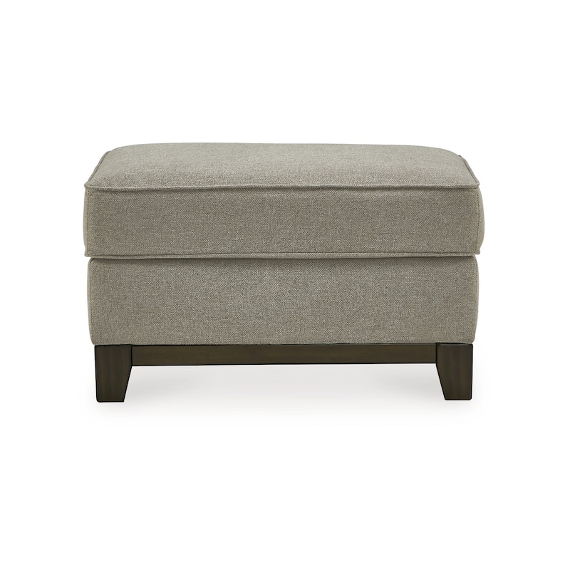 Kenny Accent Ottoman, Granite Gray Woven Texture Polyester 34 Inch
