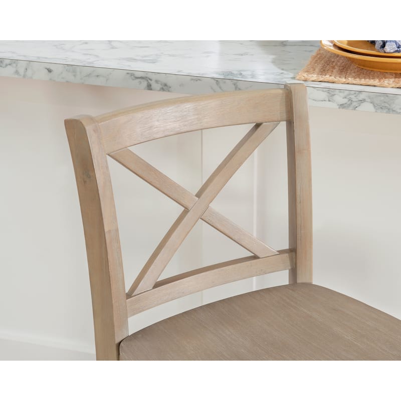 Amravati Wooden X-Back 24-Inch Counter Stool