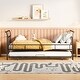 preview thumbnail 1 of 40, Metal Daybed with Trundle Bed and Curved Handle Black - Twin