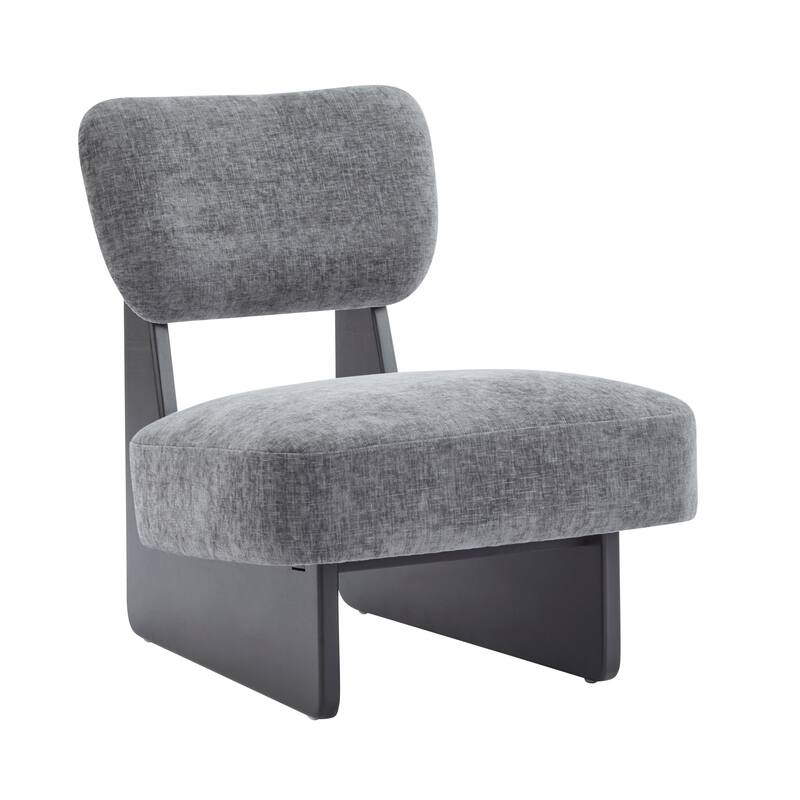 Lounge Armless Accent Chair with Wood Frame, Set of 2