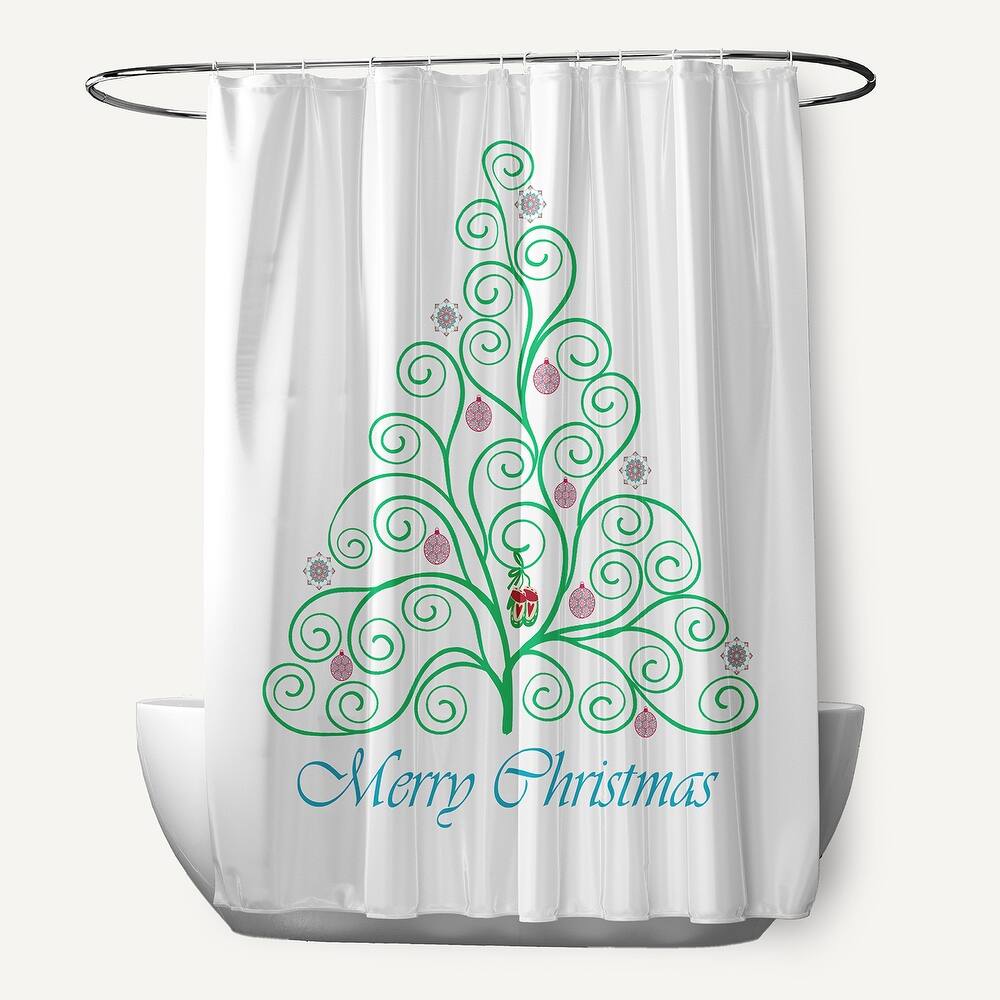 Decorated Filigree Tree Shower Curtain