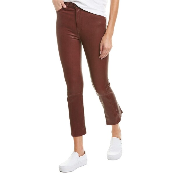 burgundy leather jeans