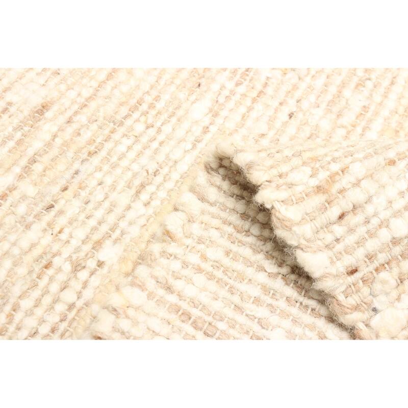 ECARPETGALLERY Braid weave Sienna Beige Wool Rug - 5'0 x 7'10