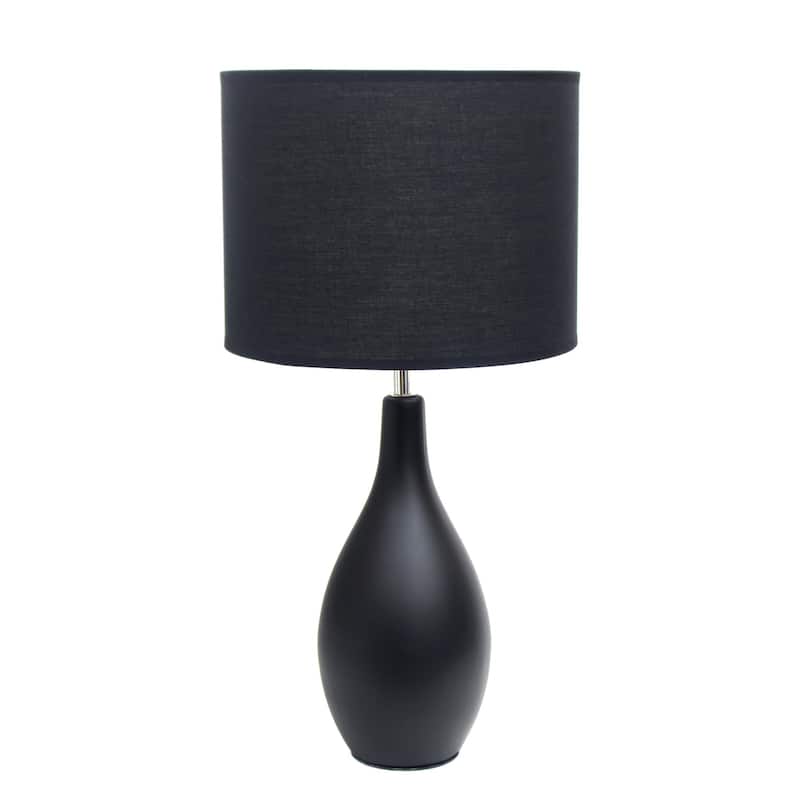Traditional Dewdrop Table Lamp with Drum Shade - 18.25" - Black