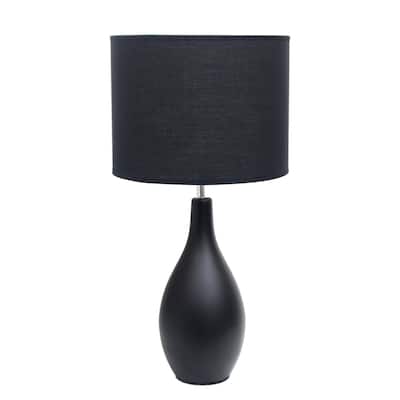 Traditional Dewdrop Table Lamp with Drum Shade - 18.25" - Black