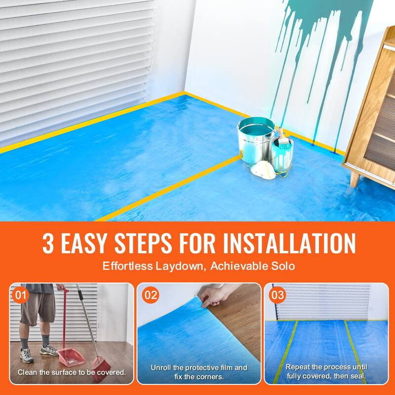 Carpet Protection Film, Floor and Surface Shield, Easy to Cut Simple Installation, Fiber Fabric Car Mat Protection Film Roll