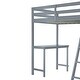 preview thumbnail 40 of 51, Solid Pine Loft Bed with Wardrobe, Desk, Shelves, and Guardrail