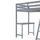 preview thumbnail 13 of 12, Twin Loft Bed with Wardrobe, Desk & Shelves, Gray