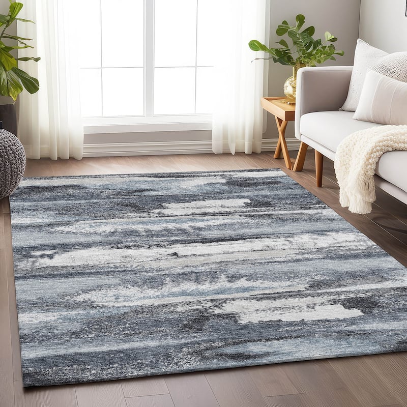 Premium Washable Super Soft Modern Casual Mayfield Rug - Gray - 10' x 14'