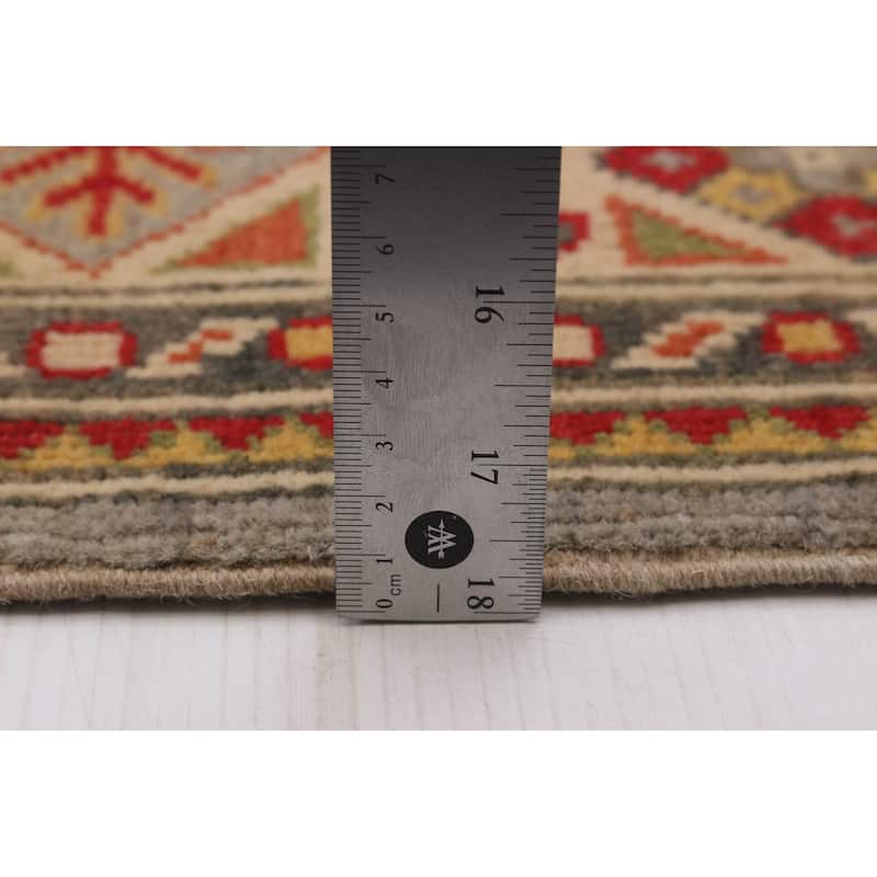 ECARPETGALLERY Hand-knotted Uzbek Ghazni Grey Wool Rug - 4'0 x 5'10
