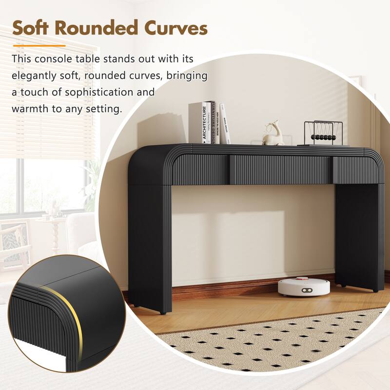 Smooth Surface Entry Table with Adjustable Legs