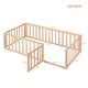 preview thumbnail 15 of 34, Twin Floor Bed Frame, Fun Fence Design with Openable Door, No Slats