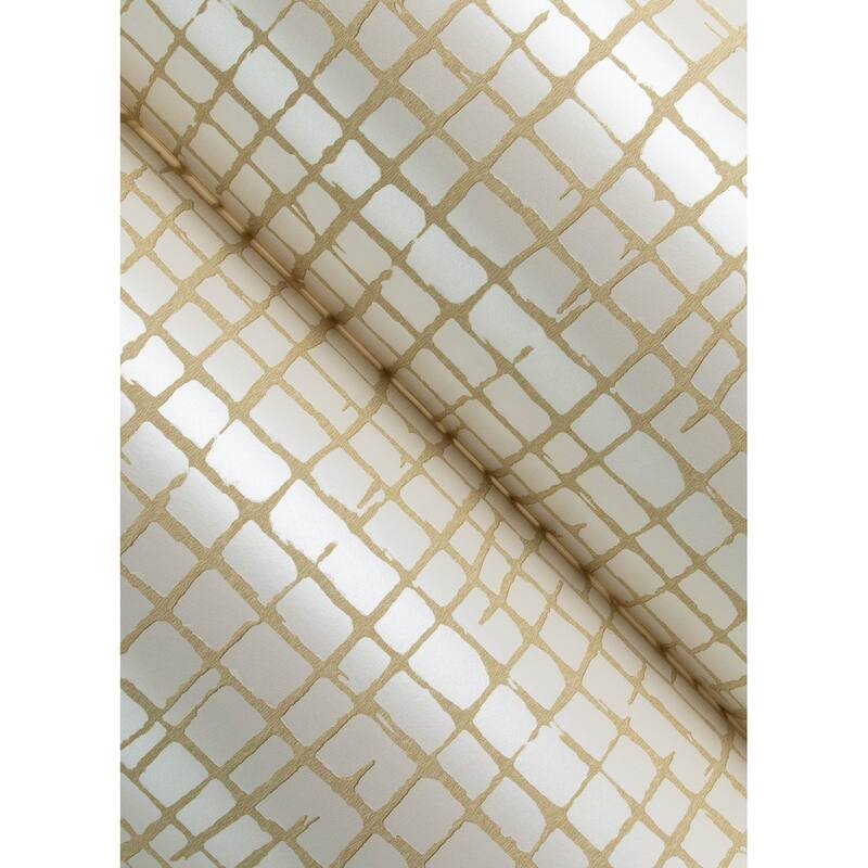 A-Street Prints Albin Pearl Gridline Wallpaper