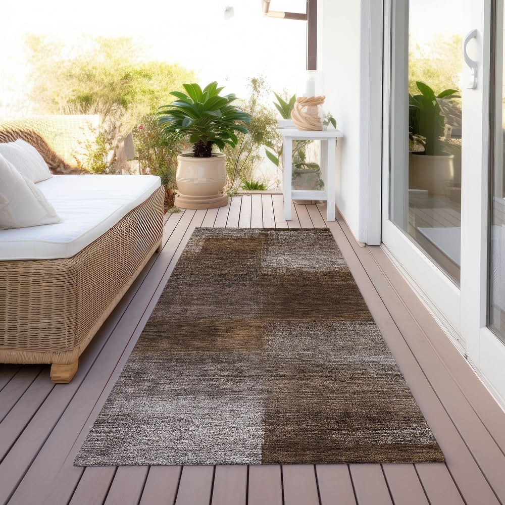 Machine Washable Indoor/ Outdoor Chantille Casual Ombre Rug