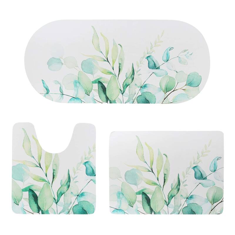 Decorative 3-Piece Bath Mat Set Includes Standard, Runner, and Contour