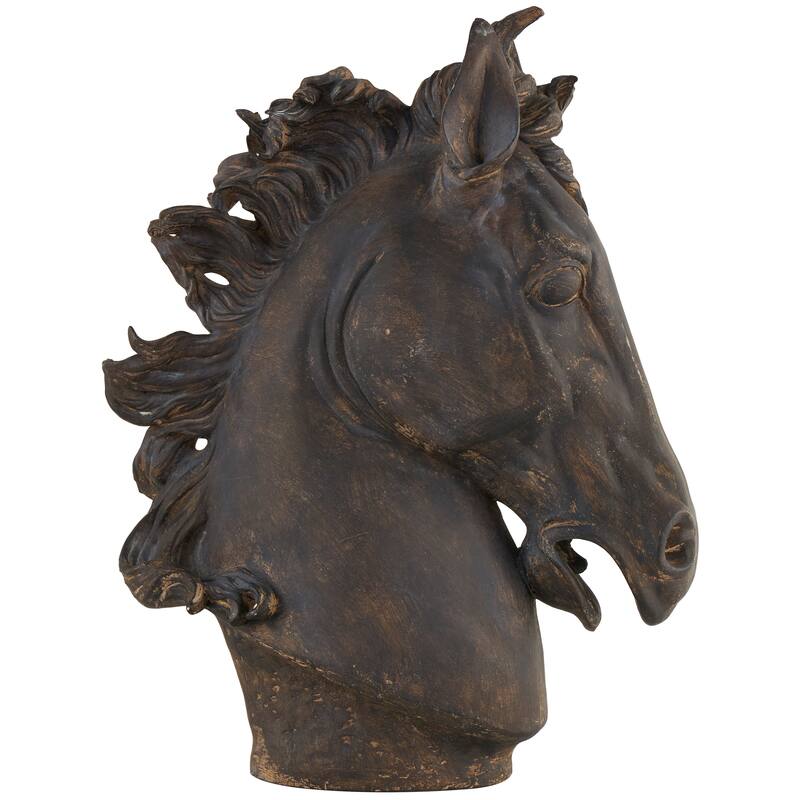 Brown Polystone Horse Decorative Sculpture