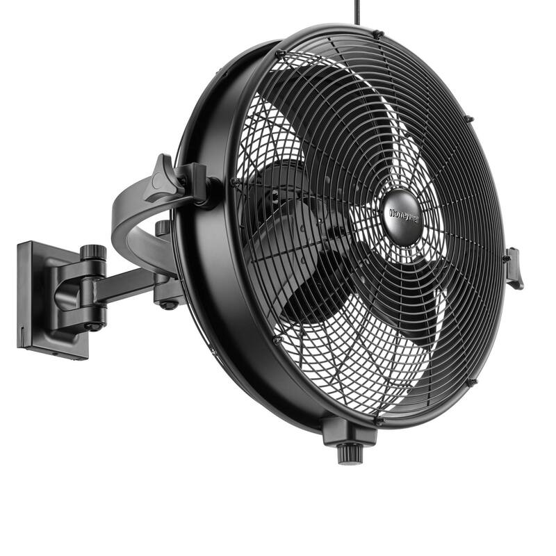 20" Honeywell Matte Black Outdoor Wet-Rated Wall Fan with Remote Control - 20 Inches