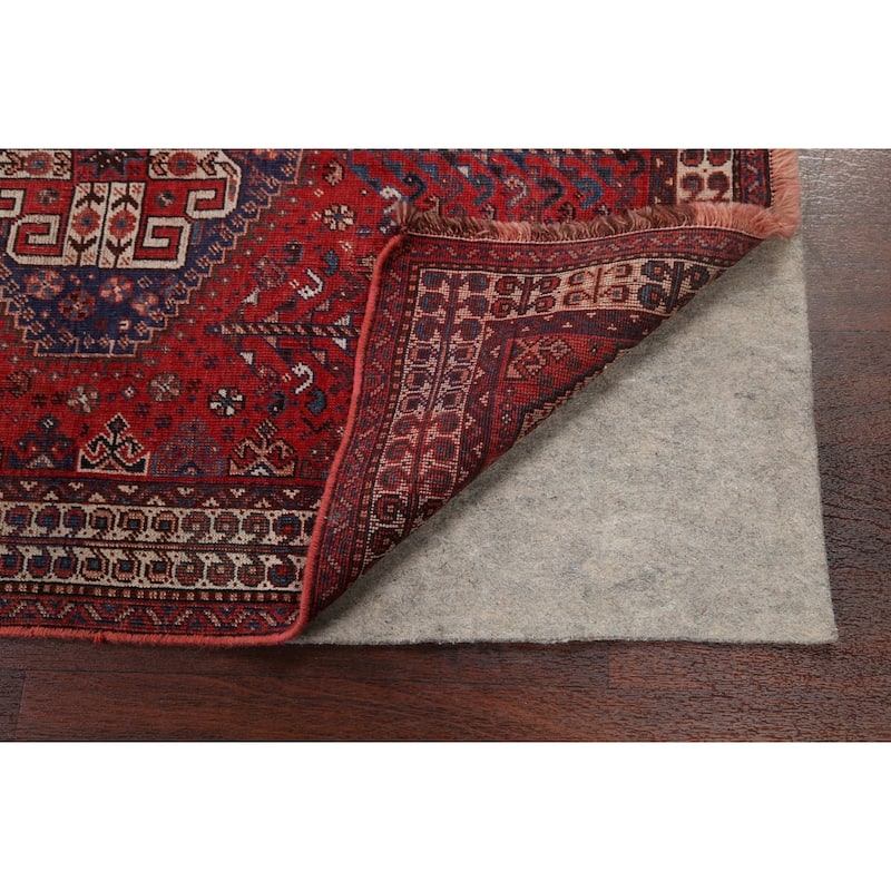 Pre-1900 Antique Vegetable Dye Shiraz Persian Wool Area Rug Handmade - 3'9" x 5'1"