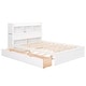 preview thumbnail 7 of 32, Full Size Storage Platform Bed with Trundle and Pull-Out Shelves, White