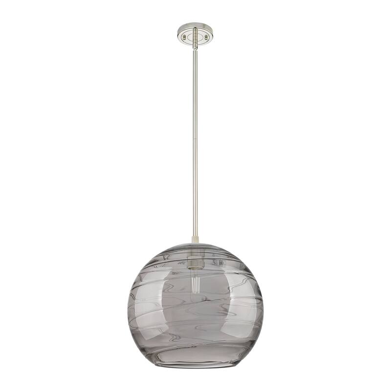 Innovations Lighting Downtown Urban - Crown Point - 1 Light 12" Athens Deco Swirl Stem Hung Pendant - Polished Nickel