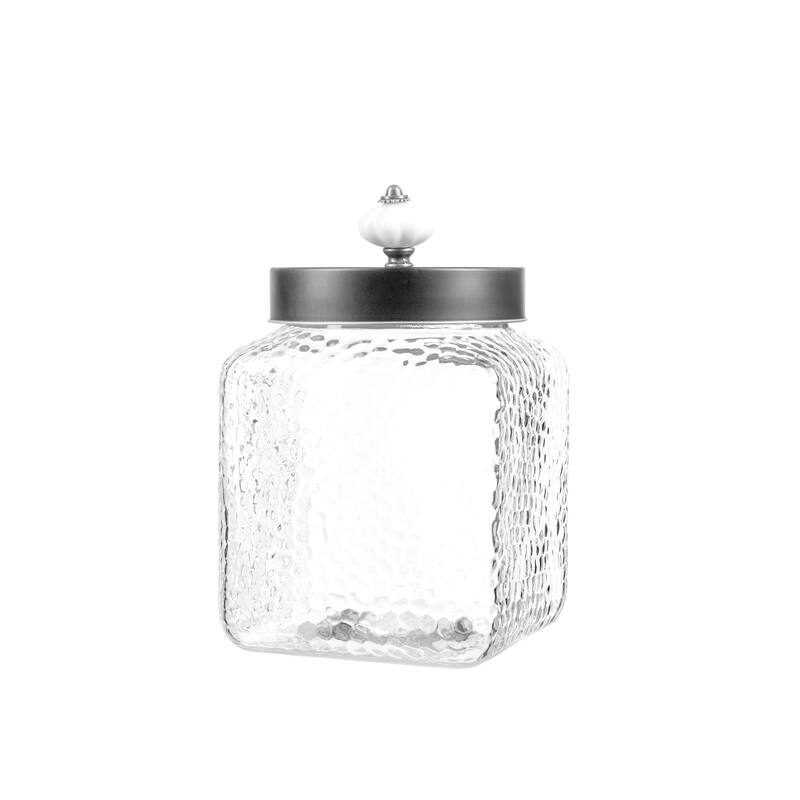 Stylesetter Hammered Square Glass 3-Piece Canister Set