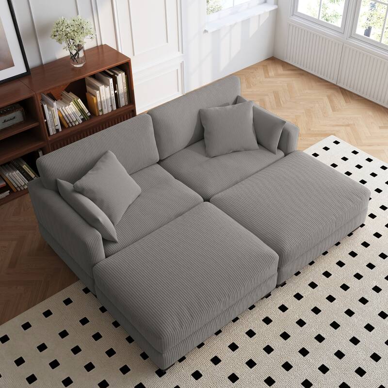 88" Convertible Larger Couch Modular Sectional Sofa Set