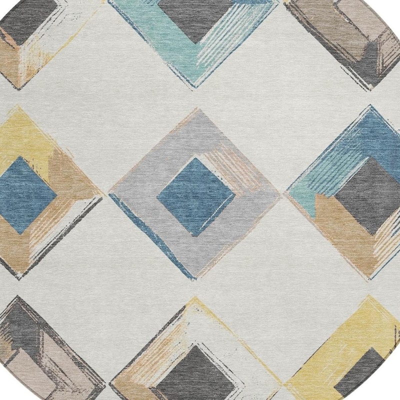 HomeRoots Geometric Transitional Rectangle Outdoor Rug