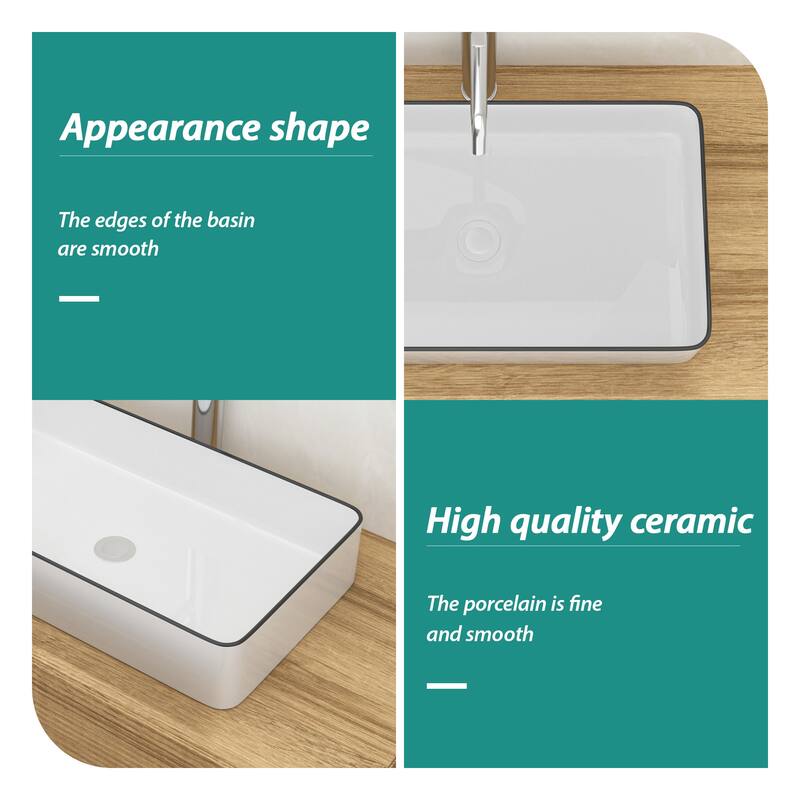 Ceramic Boat Shape Bathroom Sink