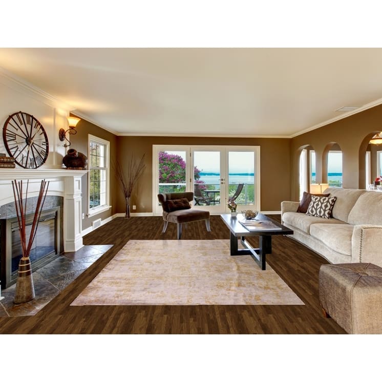 Modern Area Rug Hand-Knotted Abstract Bedroom Wool Carpet - 6'6"x 9'10"