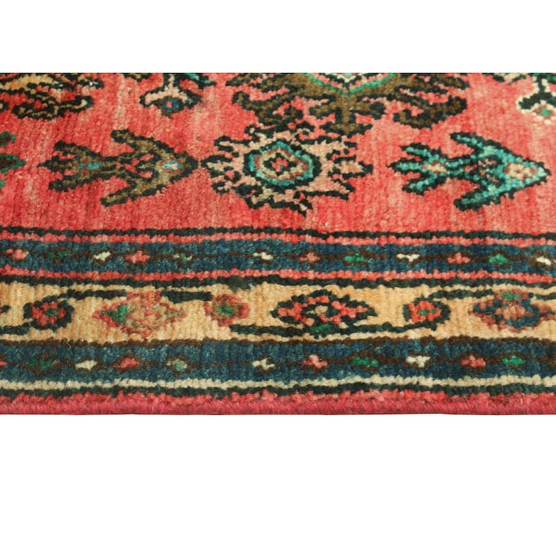 Fine Vintage Distressed Azzam Rust/Gold Runner - 3'6" x 8'1"