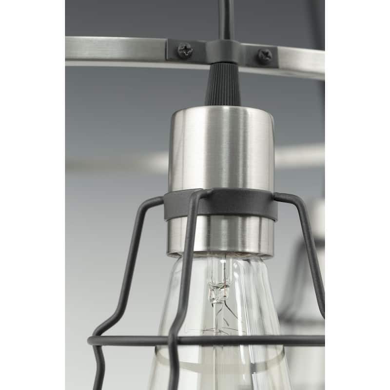Gauge Collection One-Light Graphite Farmhouse Pendant Light - 9.120" x 10.500" x 8.500"
