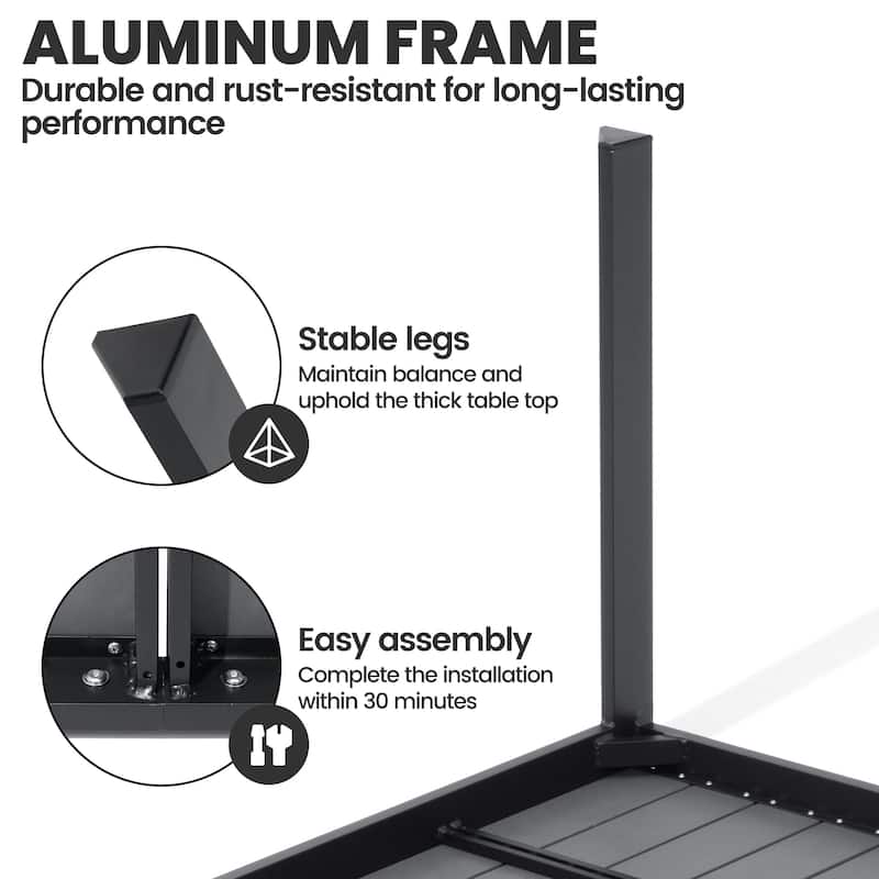 9/11-Piece Outdoor Patio Dining Set Aluminum Table and Chairs w/10 ft Market Umbrella and Base