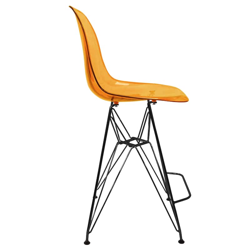 ABS Resin Barstool with Black Steel Base Cresco Series by LeisureMod