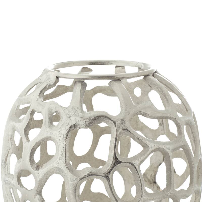 Gold Aluminum Metal Cutout Coral Decorative Vase
