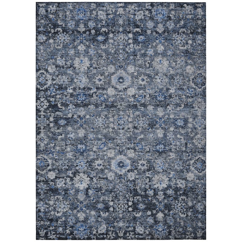 Machine Washable Indoor/ Outdoor Chantille Traditional Vintage Floral Rug
