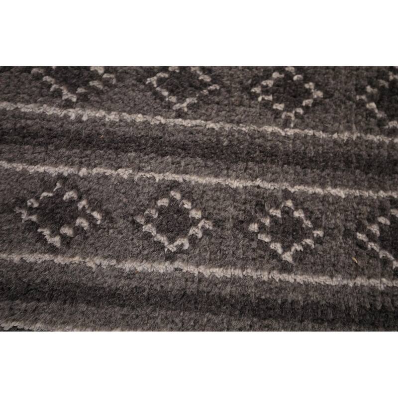 Geometric Trellis Moroccan Oriental Area Rug Hand-Knotted Wool Carpet - 5'1" x 7'11"