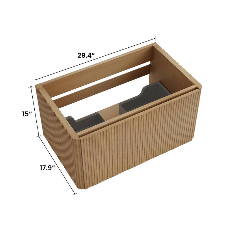 GDFStudio - Adrian Etna Modern Floating Bathroom Vanity with Textured Front and Space-Saving Design - Bathroom Vanity