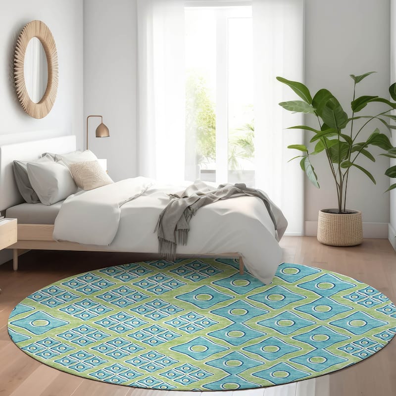 Premium Washable Super Soft Modern Cooper Mayfield Rug - Aloe - 8' x 8'
