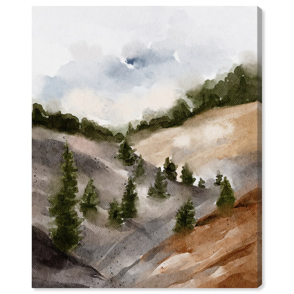 Art Remedy Looks Closer But Is Far Gallery Wrapped Landscape 1 Piece Canvas Wall Art Watercolor Style