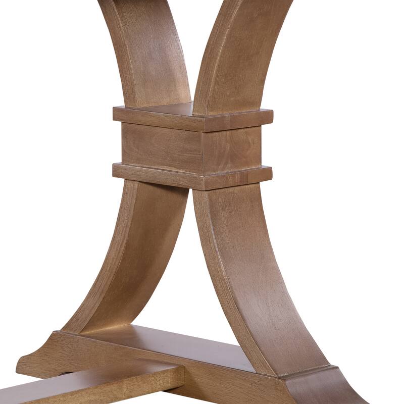 Christopher Knight Home - Rustic Extendable Dining Table with Rubberwood X-Frame Base and Extension Leaf