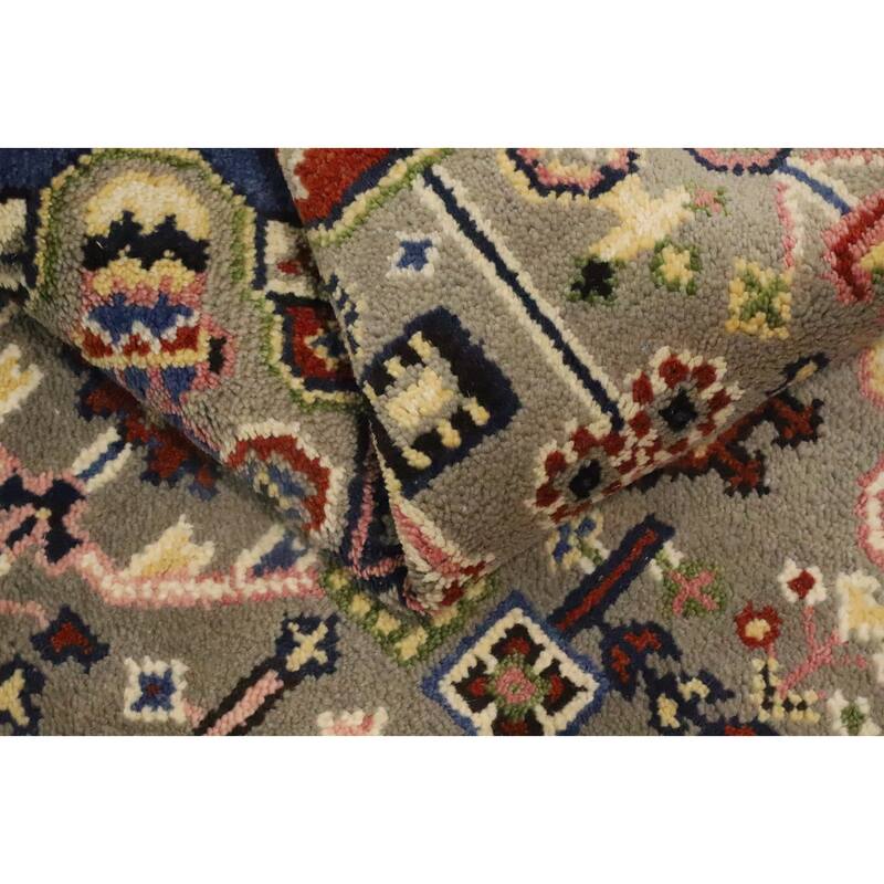 Hand Knotted Oriental 100% Wool Carpet Traditional Geometric Beige & Ivories Kazak Area Rug - 5' 10'' X 4' 0''