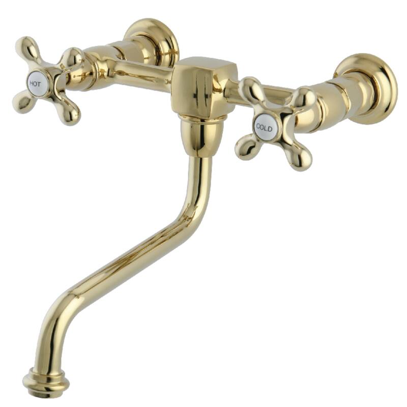 Kingston Brass Heritage Two-Handle 2-Hole Wall Mount Bathroom Faucet