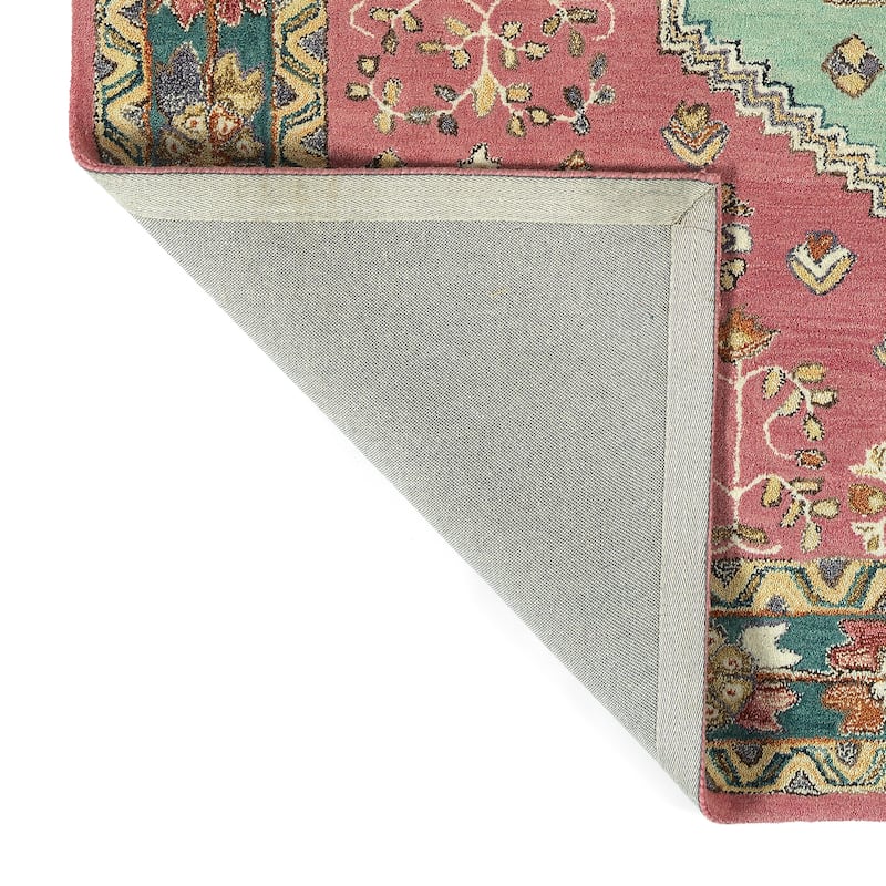 Charlotte Collection Pink Hand Tufted Indoor Area Rug