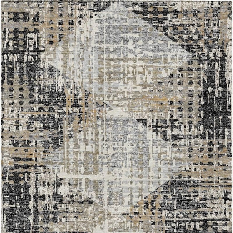 HomeRoots Geometric Transitional Rectangle Outdoor Rug
