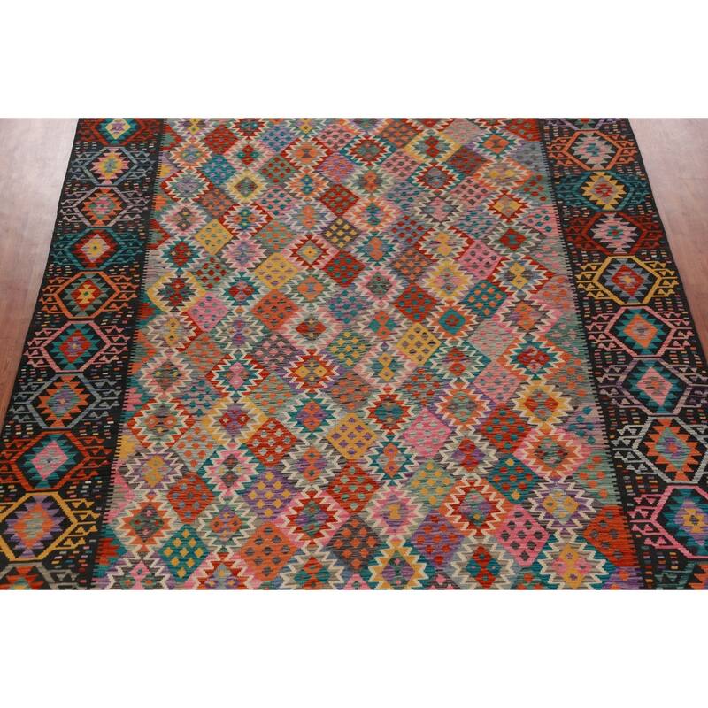 All-Over Kilim Oriental Large Rug Hand-Woven Wool Carpet - 10'3"x 16'4"