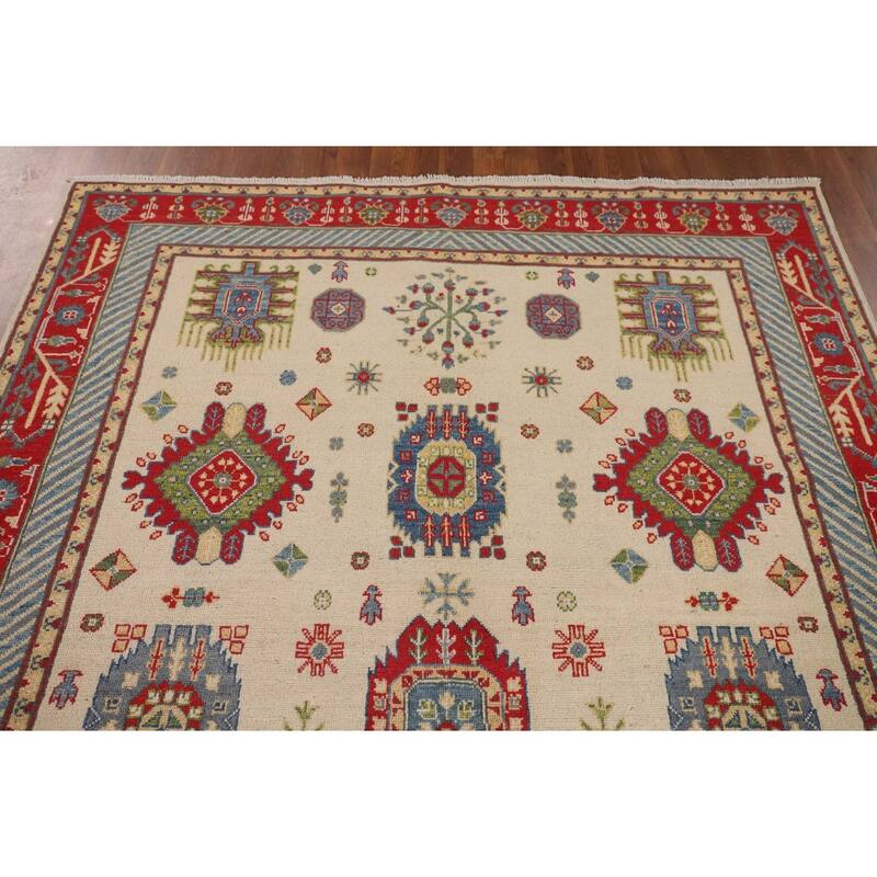 Kazak Oriental Area Rug Handmade Living Room Wool Carpet - 5'9" x 8'0"